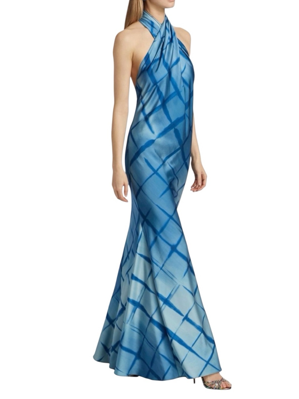 Halston
Corinne Printed Satin Halter Gown